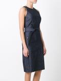 belted denim dress