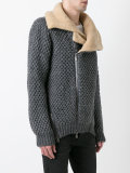 shearling collar knit jacket 