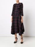 plaid ruffled front dress