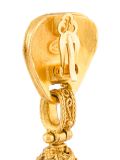 logo tassel clip-on earrings