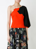 colour block one sleeve top