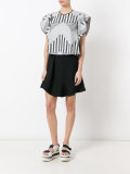 printed ruffle sleeve blouse