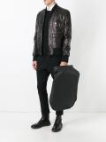 pins leather bomber jacket