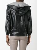 hooded leather jacket 