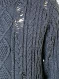 distressed cable knit jumper