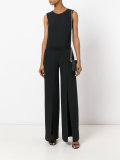 slit wide leg jumpsuit 