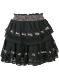 embroidered mini skirt