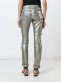 metallic effect skinny jeans