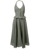 ruffled waist flared dress
