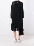 asymmetric ruffle shirt dress