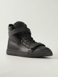 zip detail hi-top sneakers