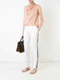 striped trim pants 