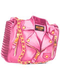 biker illusion print clutch bag