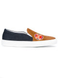 denim detail slip-on sneakers