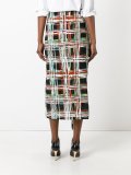 Scribble print midi skirt