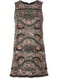 abstract embroidery mini dress