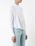 creased mandarin collar shirt