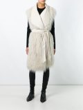 sleeveless belted coat