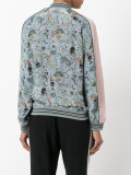 skeleton print bomber jacket