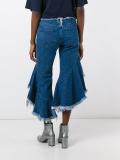 frayed ruffled jeans