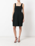 buttoned pouf dress