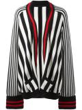 striped open cardigan