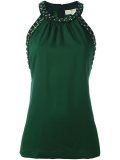crystal embellished sleeveless blouse