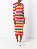 striped round neck dress