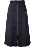 zipped A-line skirt