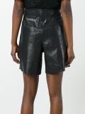 high-rise leather shorts
