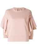 ruffled sleeves sweatshirt