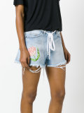 embroidered flower shorts
