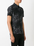 floral-embroidered shirt