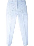 floral macramé cropped trousers