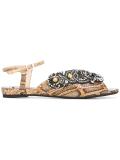snakeskin effect sandals 