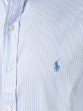 logo embroidered checked shirt