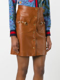 horsebit leather skirt
