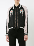 embroidered flower bomber jacket 