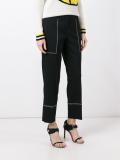 contrast stitch wide-leg trousers