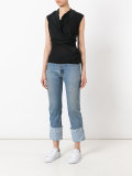 draped neck tank top