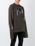 applique detail extra long sweatshirt