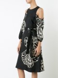 cold-shoulder midi dress