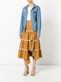 cut-out detail ruffled skirt