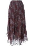 plissé pleated paisley skirt