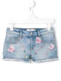 'Kiss Roses' denim shorts
