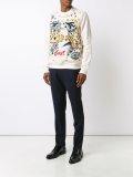 embroidered paneled sweatshirt