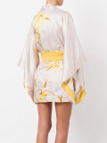 Orchidée print short kimono