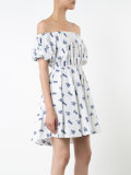off-shoulder puff sleeve dress