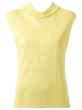 sleeveless knit blouse