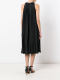 pleated knee length dress